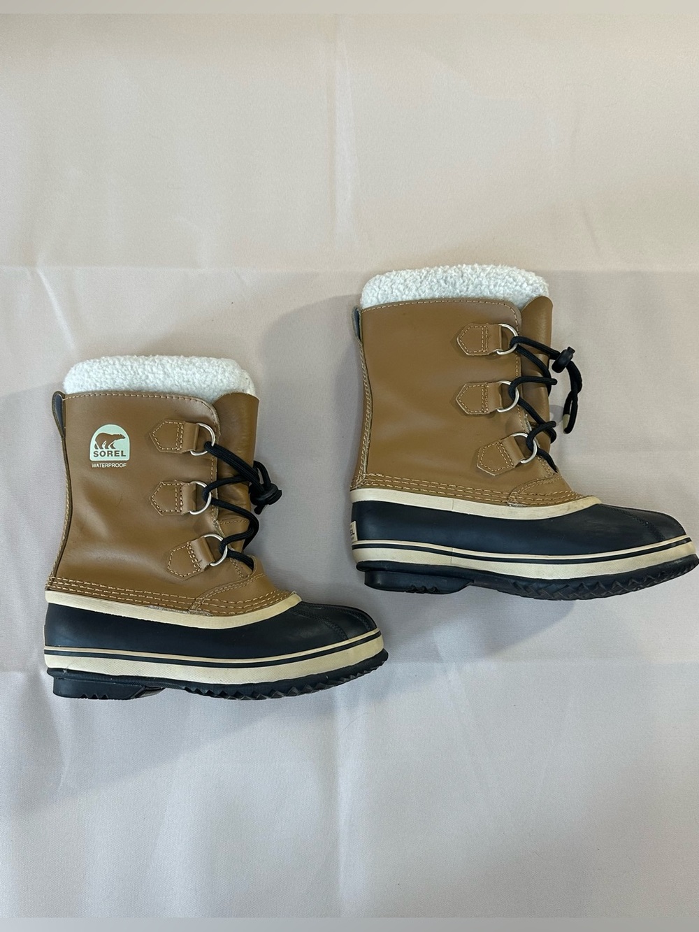 Sorel Yoot Pac TP Winter Snow Boots Youth Size 3 Tan Waterproof